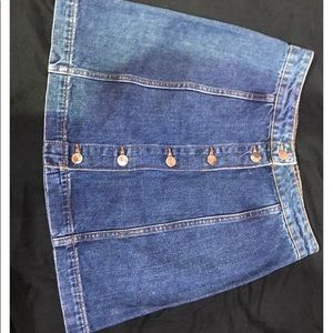 Button down denim skirt